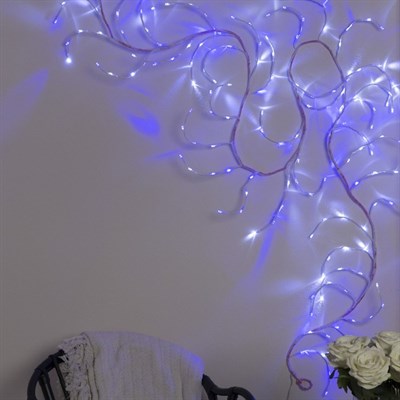 Ветка светодиодная, Д:3 м, Н.Б. LED-160/40, эффект мерцания, 220 В, БЕЛО-СИНИЙ - фото 2029408