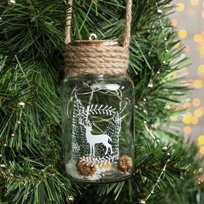 Подвеска световая "Новый год", 13х7х7 см, 6 LED, бат.(в комп), Т/БЕЛЫЙ - фото 2029453