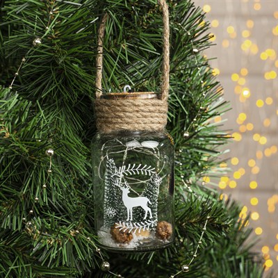 Подвеска световая "Новый год", 13х7х7 см, 6 LED, бат.(в комп), Т/БЕЛЫЙ - фото 2029455