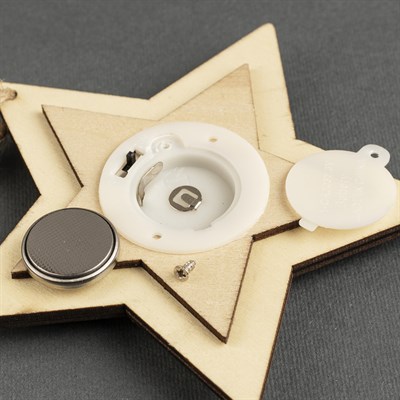 Подвеска световая "Звезда и олени", 10х10х1 см, 4 LED, бат.(в комп), Т/БЕЛЫЙ - фото 2029465