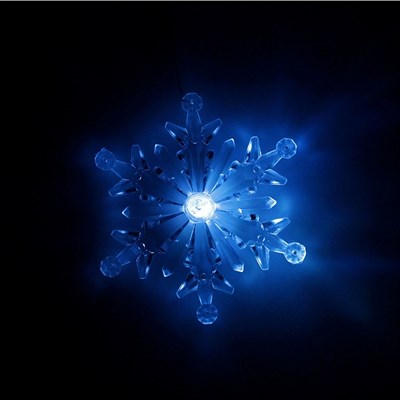Игрушка светящаяся подвесная "Снежинка" на 1 трубке, 11х11 см, батарейки в комплекте - фото 2029472
