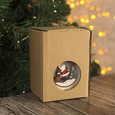 Подвеска световая "Домик и Дед мороз" (батарейки в комплекте), 11х7х7 см, 1 LED, RGB - фото 2029494