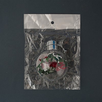 Елочный шар "Ягоды", 1 LED, от батареек, Т/БЕЛЫЙ - фото 2029517