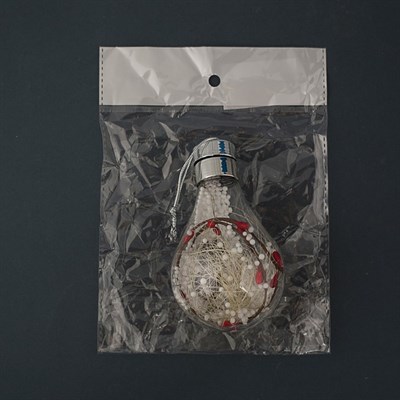 Елочный шар лампочка "Шишки", 5 LED, от батареек, БЕЛЫЙ - фото 2029525