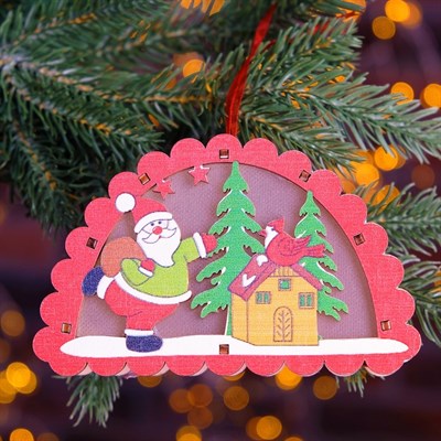 Декор с подсветкой "Новый год" 3×12,5×8 см - фото 2029582