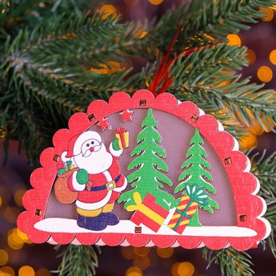 Декор с подсветкой "Новый год" 3×12,5×8 см - фото 2029583