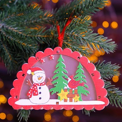 Декор с подсветкой "Новый год" 3×12,5×8 см - фото 2029584