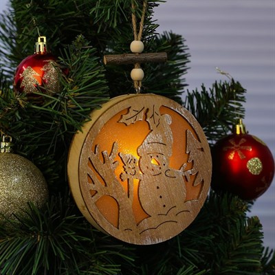 Декор с подсветкой «Снеговик» - фото 2029591