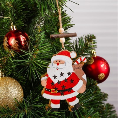 Декор с подсветкой «Дед мороз в звёздочках» - фото 2029610