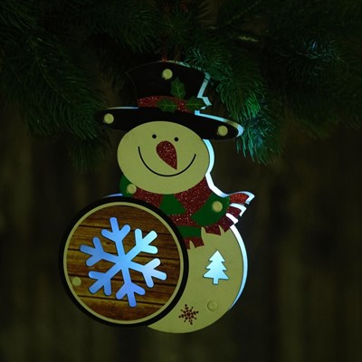 Декор с подсветкой "Снеговик" 2,2×15×22 см - фото 2029634