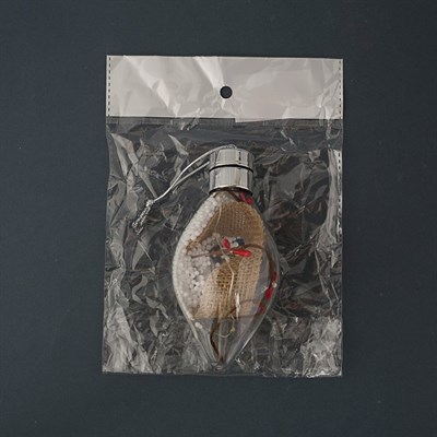 Елочный шар капля  "Новый год"  5 LED. от батареек 2032 (в комплекте) Т/БЕЛЫЙ - фото 2029648