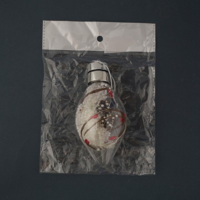 Елочный шар капля "Снежные нити", 5 LED, от батареек, Т/БЕЛЫЙ - фото 2029652