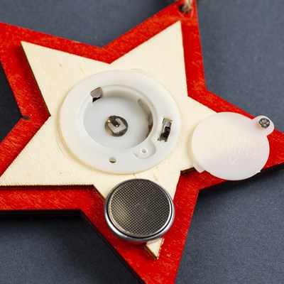 Подвеска световая "Звезда новогодняя красная", 10х10х2 см, 3 LED, бат(в комп) Т/БЕЛЫЙ - фото 2029663