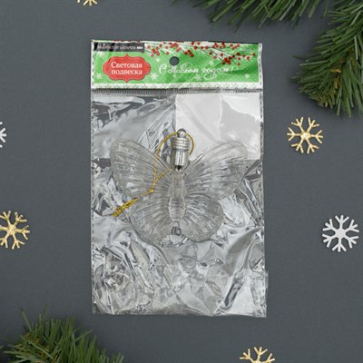 Подвеска световая "Бабочка" (батарейки в комплекте), 8,5 см, 1 LED, RGB - фото 2029678