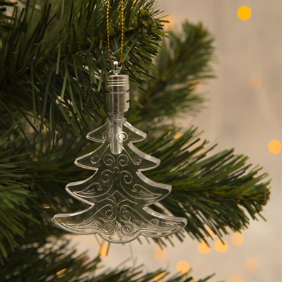 Подвеска световая "Ёлка" (батарейки в комплекте), 8 см, 1 LED, RGB - фото 2029690