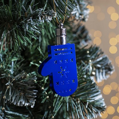 Подвеска световая "Варежка синяя" (батарейки в комплекте), 7,5 см, 1 LED, RGB - фото 2029724