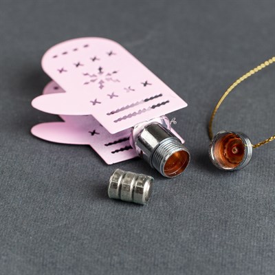 Подвеска световая "Варежка розовая" (батарейки в комплекте), 7,5 см, 1 LED, RGB - фото 2029730