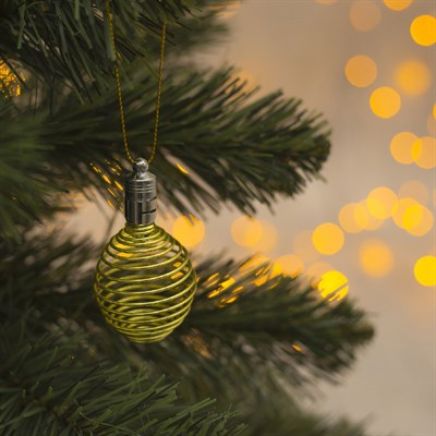 Подвеска световая "Пружинка желтая" (батарейки в комплекте), 7 см, 1 LED, RGB - фото 2029744