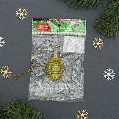 Подвеска световая "Пружинка желтая" (батарейки в комплекте), 7 см, 1 LED, RGB - фото 2029745