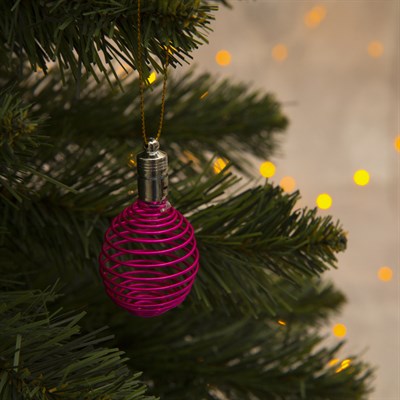 Подвеска световая "Пружинка фуксия" (батарейки в комплекте), 7 см, 1 LED, RGB - фото 2029748