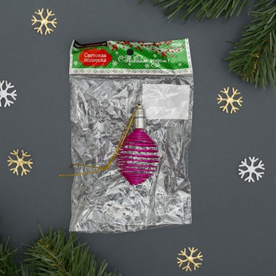 Подвеска световая "Пружинка фуксия" (батарейки в комплекте), 7 см, 1 LED, RGB - фото 2029749