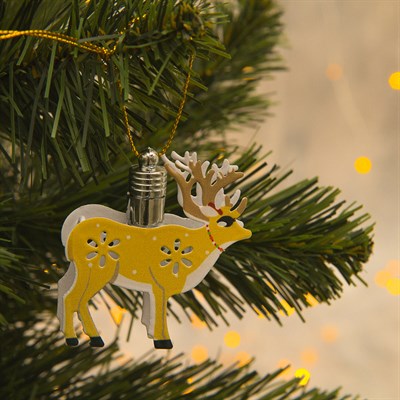 Подвеска световая "Олень" (батарейки в комплекте), 6 см, 1 LED, RGB - фото 2029752
