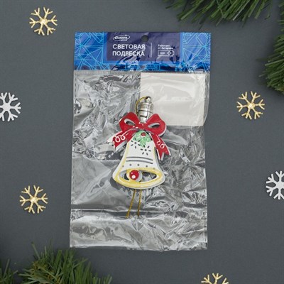 Подвеска световая "Колокольчик" (батарейки в комплекте), 7,5 см, 1 LED, RGB - фото 2029761
