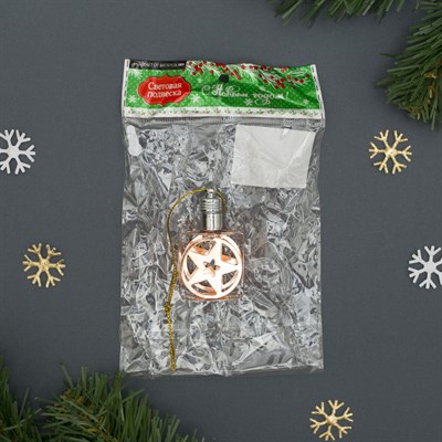 Подвеска световая "Кубик медный" (батарейки в комплекте), 6 см, 1 LED, RGB - фото 2029777