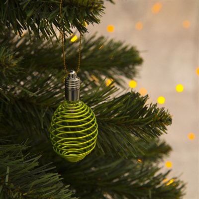 Подвеска световая "Пружинка зеленая" (батарейки в комплекте), 7 см, 1 LED, RGB - фото 2029780