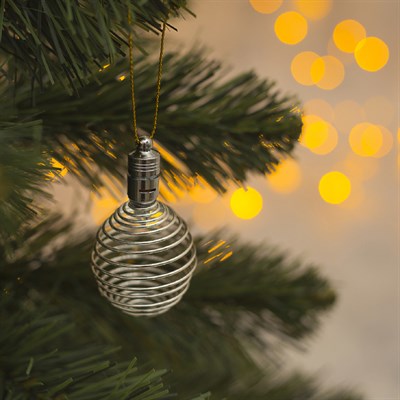 Подвеска световая "Пружинка серебряная" (батарейки в комплекте), 7 см, 1 LED, RGB - фото 2029784