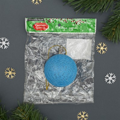 Игрушка световая "Елочный шар" (батарейки в комплекте) 6 см, 1 LED, RGB, СИНИЙ - фото 2029811