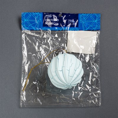 Игрушка световая "Елочный фонарик узоры краской" 5 см, 1 LED, RGB, ГОЛУБОЙ - фото 2029879