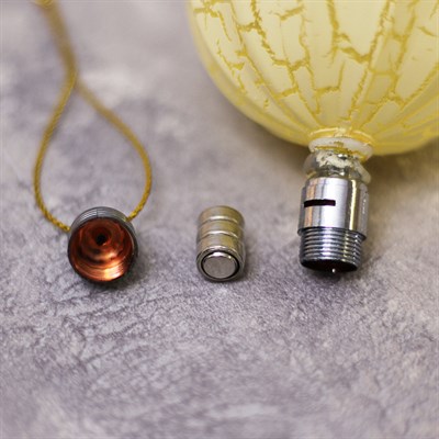 Игрушка световая "Елочный фонарик узоры краской" 5 см, 1 LED, RGB, ЖЕЛТЫЙ - фото 2029884