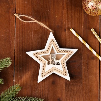 Подвеска новогодняя с подсветкой "Звезда" - фото 2029936