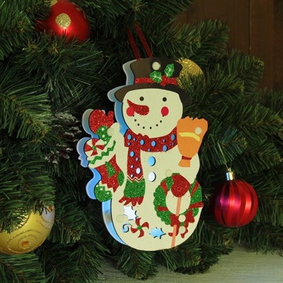 Декор с подсветкой "Снеговик" 2,3×14×19,5 см - фото 2029942