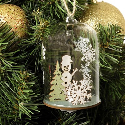 Декор с подсветкой в стекле "Зимняя сказка" 7×7×10 см - фото 2029968