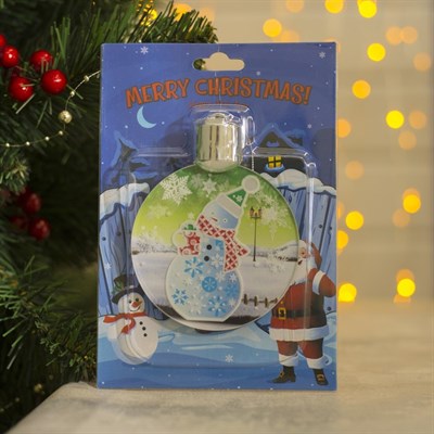 Подвеска световая с динамикой "Снеговик праздничный" от батареек 2032 (в комплекте), БЕЛЫЙ - фото 2029980