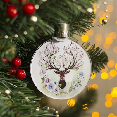 Подвеска световая с динамикой "Олень ветвистые рога" от батареек 2032 (в комплекте), БЕЛЫЙ - фото 2029982