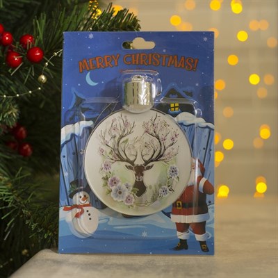 Подвеска световая с динамикой "Олень ветвистые рога" от батареек 2032 (в комплекте), БЕЛЫЙ - фото 2029984