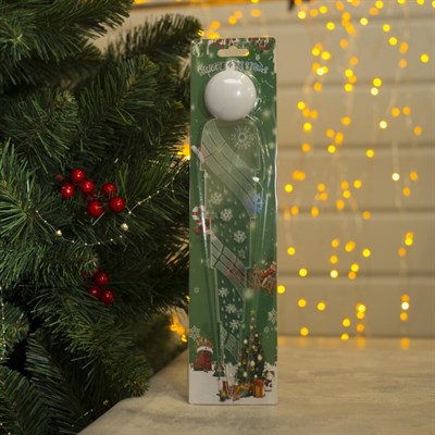 Сосулька светодиодная с динамикой "Ленточка  и снежинки" 30 см, бат. 2032 (в компл.) БЕЛЫЙ - фото 2029991