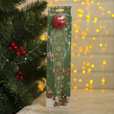 Сосулька светодиодная с динамикой "Снежинки" 30 см, бат. 2032 (в комплекте) БЕЛЫЙ - фото 2029994