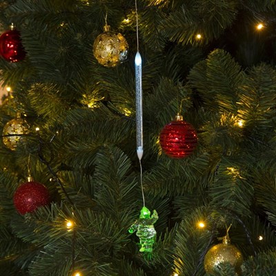 Игрушка светящаяся подвесная "Дедушка Мороз" на 1 трубке, 3х7 см, батарейки в комплекте - фото 2030004