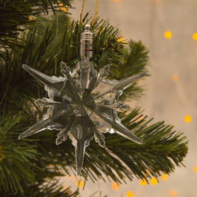 Подвеска световая "Снежинка талая" (батарейки в комплекте) 1 LED, RGB - фото 2030050