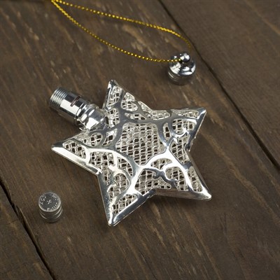 Подвеска световая "Звезда серебряная" (батарейки в комплекте), 8 см, 1 LED, RGB - фото 2030067