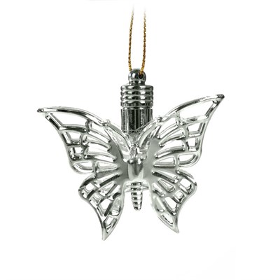 Подвеска световая "Бабочка серебряная" (батарейки в комплекте), 5,5 см, 1 LED, RGB - фото 2030071