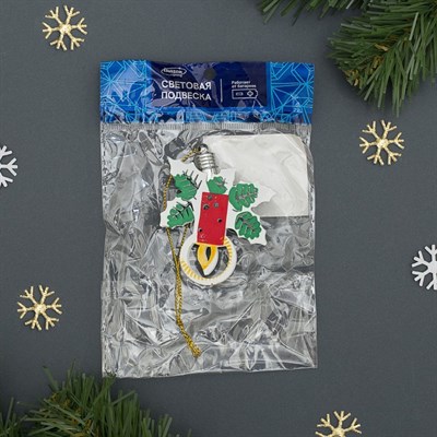 Подвеска световая "Свечка" (батарейки в комплекте), 8,5 см, 1 LED, RGB - фото 2030086