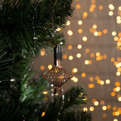 Подвеска световая "Фонарик медный" (батарейки в комплекте), 7 см, 1 LED, МУЛЬТИ - фото 2030089