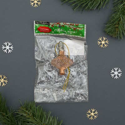 Подвеска световая "Фонарик медный" (батарейки в комплекте), 7 см, 1 LED, МУЛЬТИ - фото 2030090