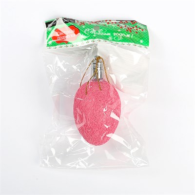 Игрушка световая "Шишка на елку" (батарейки в комплекте) 6 см, 1 LED, RGB, РОЗОВЫЙ - фото 2030107