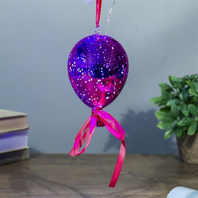 Ночник "Воздушный шар малиновый" от бат в компл 9,5х9,5х15 см - фото 2030135